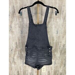 🎆 NEW YEAR SALE🥂 We The Free Sz 26 S Stretch Shortall Black Denim Overall Shorts